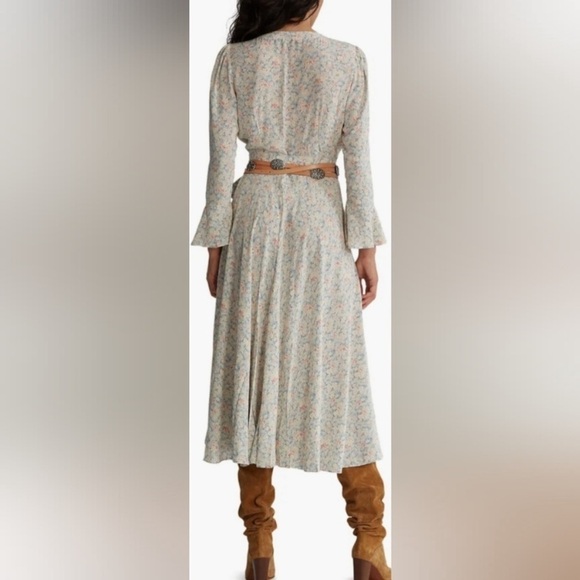 Polo Ralph Lauren  Bishop Sleeve Floral Print  Wrap Dress - Picture 3 of 11